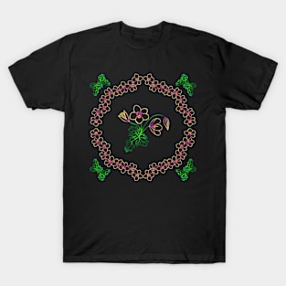 Flowers pattern symmetry T-Shirt